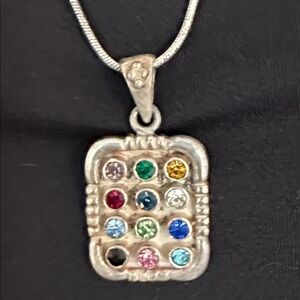Silver Tone Hoshen Pendant High Priest Breastplate 12 Tribes Of Israel Necklace